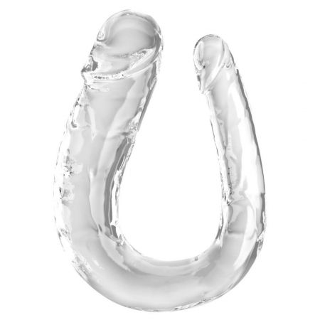 Dublu - Dildo Dublu Transparent Mare 44cm