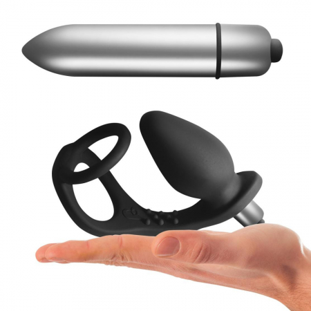 Dop Anal cu Vibratii si Inel pentru Penis [1]