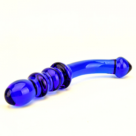 Spectrum Dildo din sticla cu doua capete cu nervuri G-Spot [1]