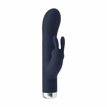 JUCARII FEMEI - Vibrator Iepuras Silicon Negru Reincarcabil 16.5cm