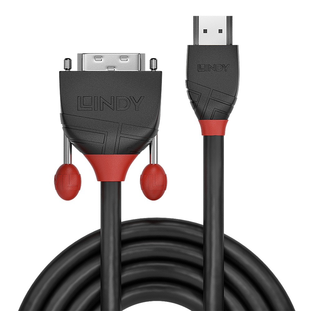 CONECTICA - Lindy 5m HDMI to DVI-D Cable, Black Line