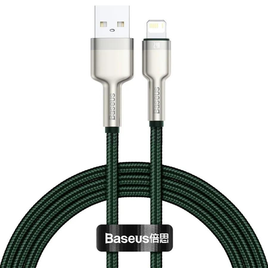 Cabluri periferice - Cablu Baseus Cafule Lightning, 2m, verde