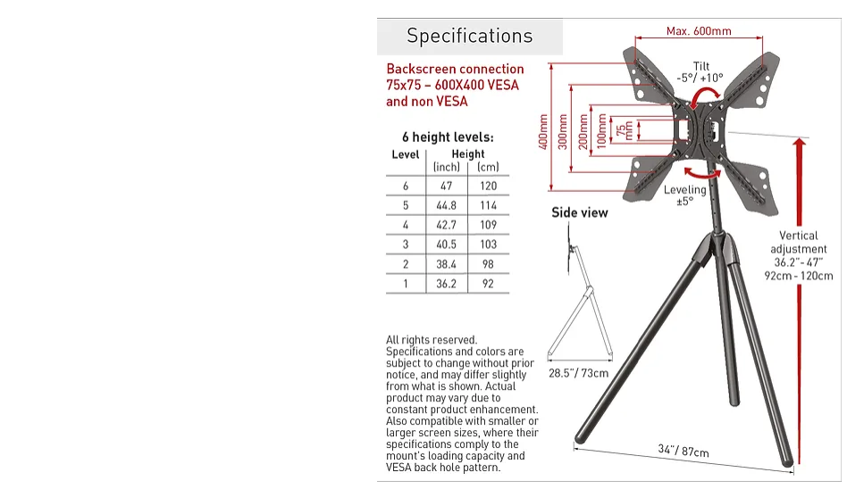 Barkan Portable Tripod Floor Sta 13"-83" [2]