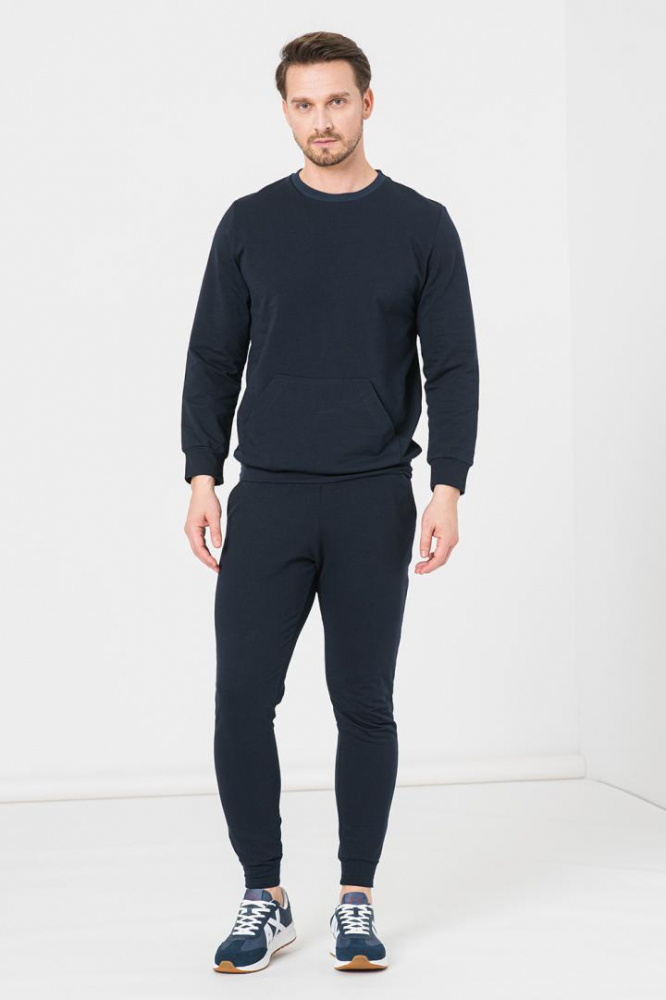 BLUZA COTON CASUAL BARBATI NAVY-M [2]