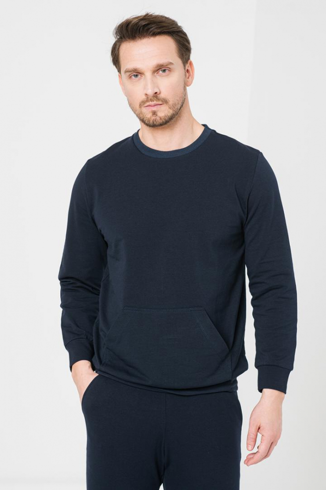 BLUZA COTON CASUAL BARBATI NAVY-M [1]