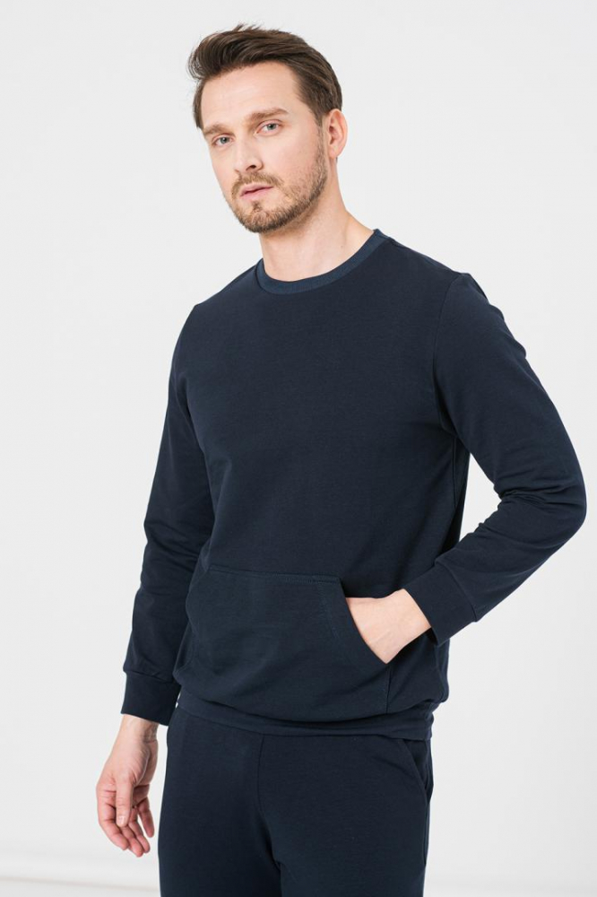 BLUZA COTON CASUAL BARBATI NAVY-XXL [4]