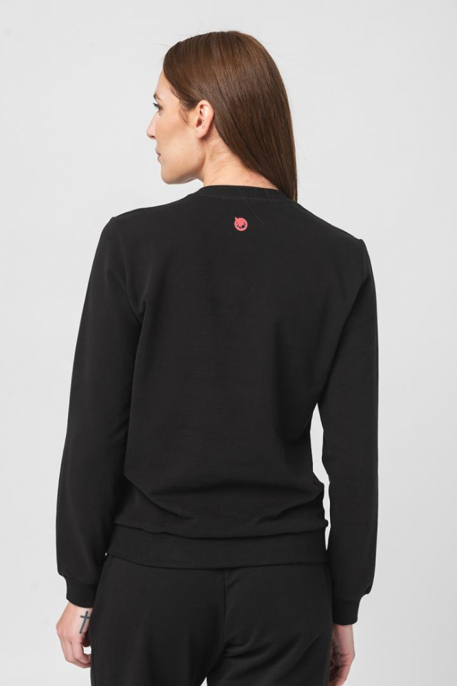 BLUZA COTON CASUAL FEMEI BLACK-XL [3]