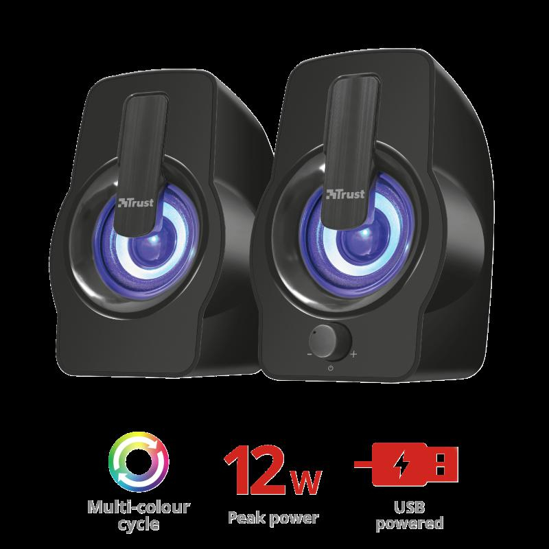 Boxe Trust Gemi RGB 2.0, 6W, negru [2]