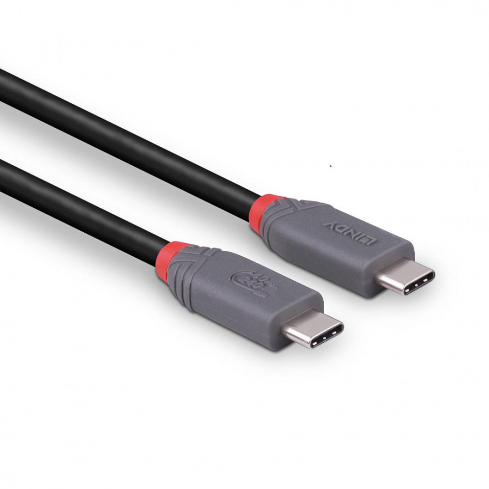 Cablu Lindy 0.8m USB4 Type C 40Gbps Anth [3]