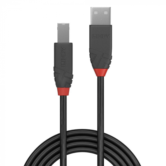 Cablu Lindy USB A-USB B Anthra 1m negru [2]