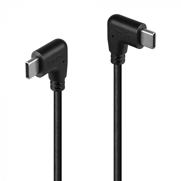 Cablu Lindy USB C 2 x 90Â° 1m negru [3]