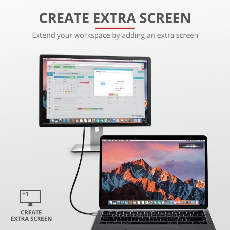 Cablu Trust Calyx USB-C - HDMI, negru [3]