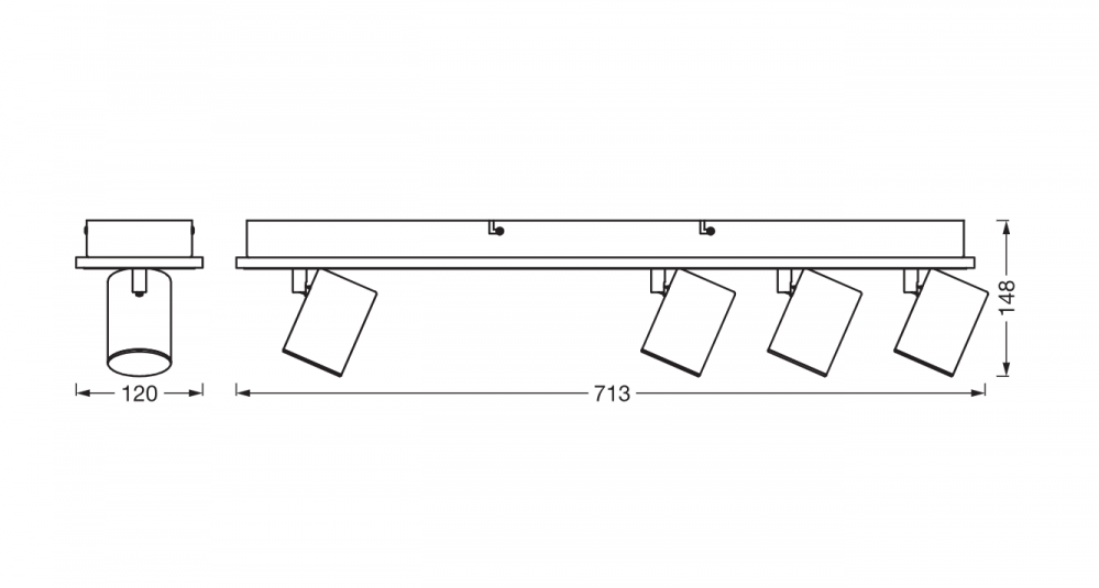 DECOR SPOT MARS 713MM 58.5W SEL BK LEDV [3]