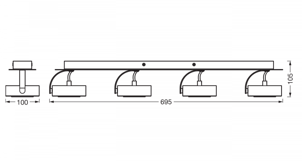 DECOR SPOT VENUS 695MM 21W 830 BK LEDV [3]