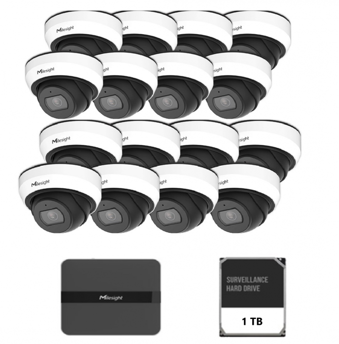 KIT16 MILESIGHT DOME 2MP NVR 16 CANALE [1]