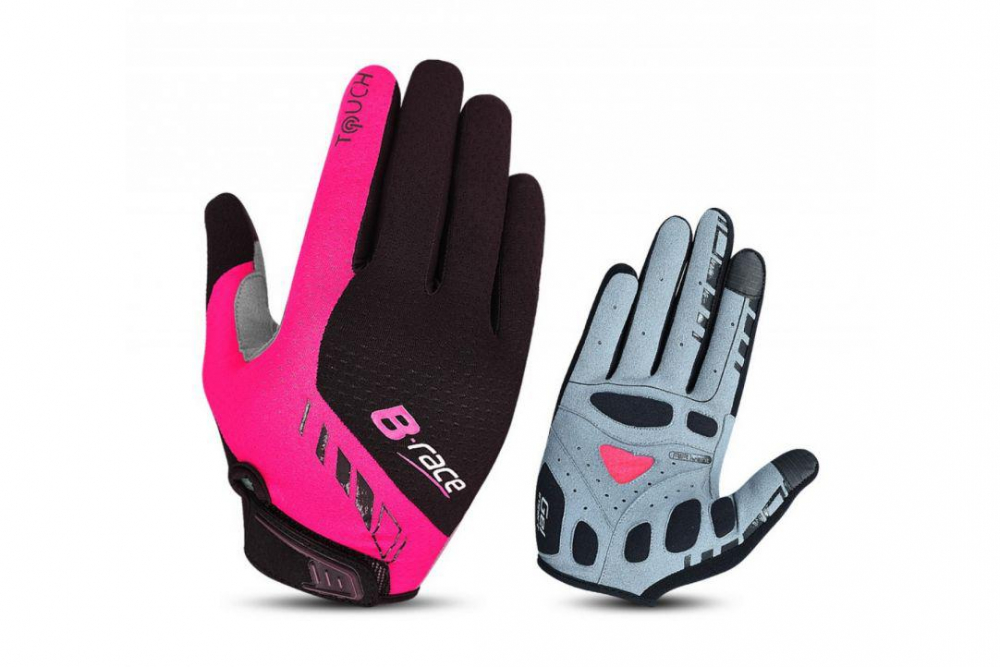 MANUSI PRO B-RACE CU GEL NEGRU/FUXIA, S [1]