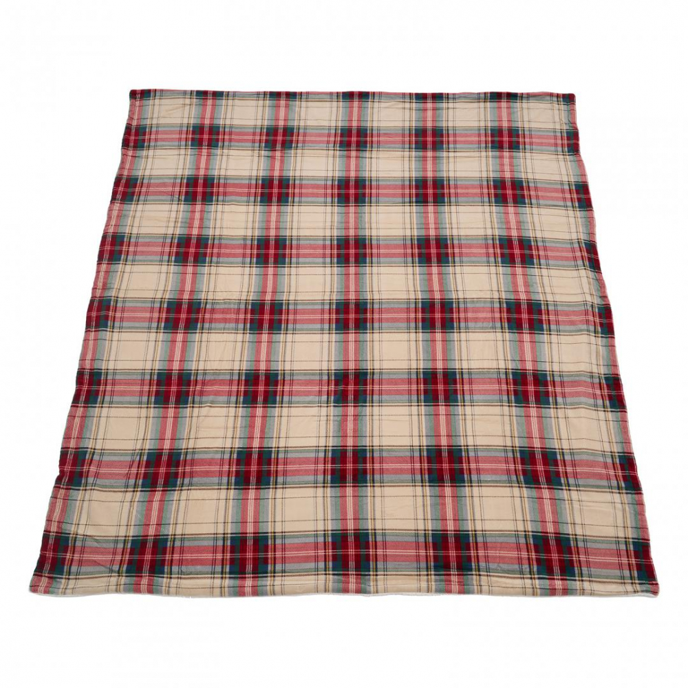 PATURA FLEECE 200X220 CM-CAROURI BEJ [2]