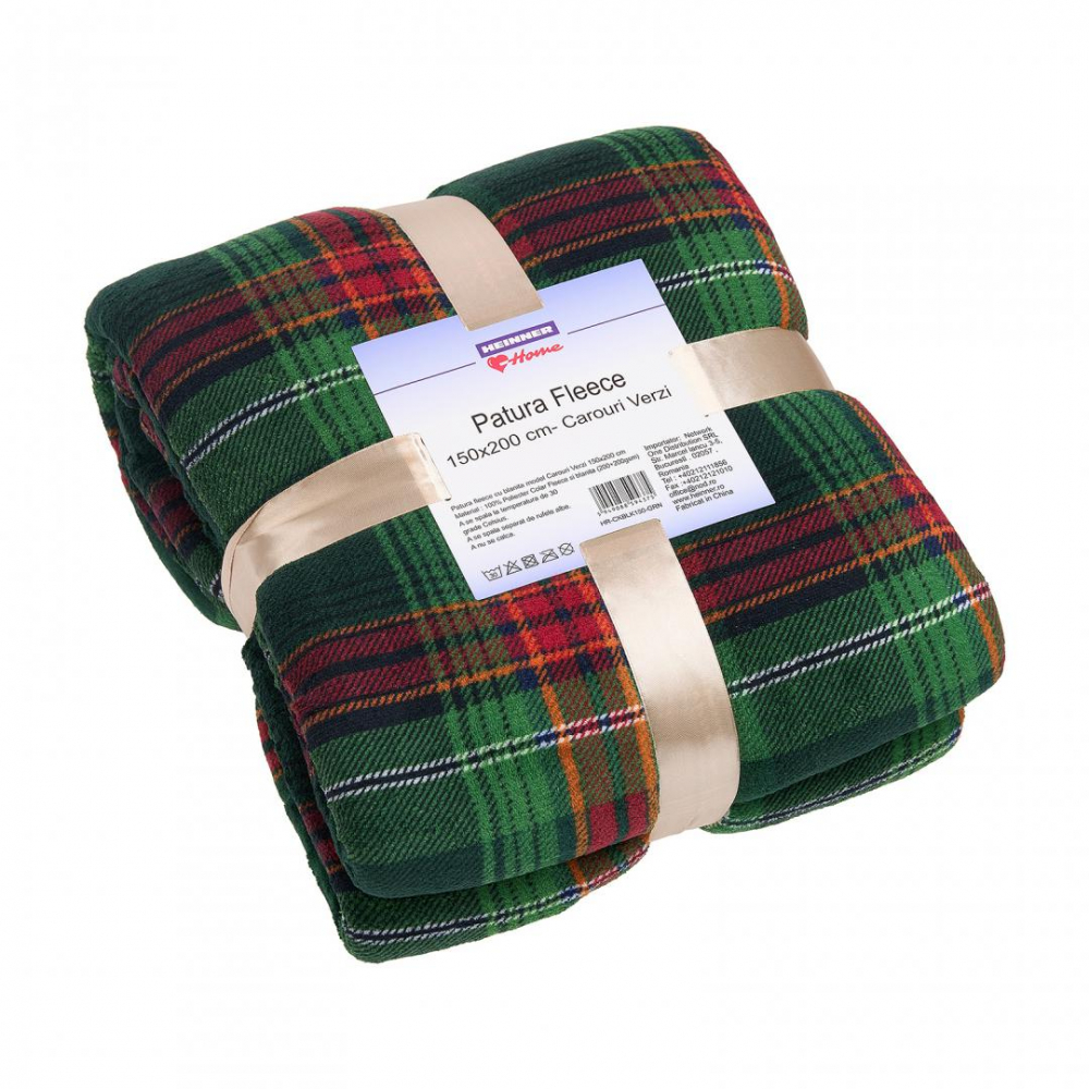 PATURA FLEECE150X200 CM- CAROURI VERZI [1]