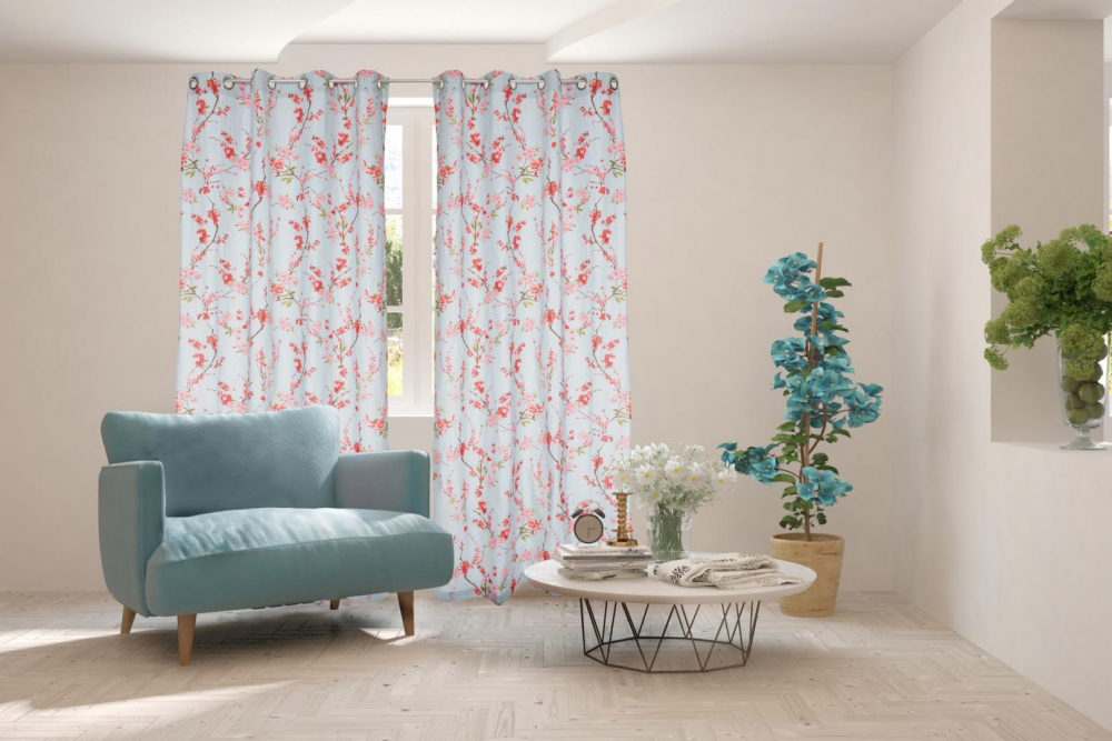 SET 2 DRAPERII BBC 140X270 CM-CHERRY FLO [1]