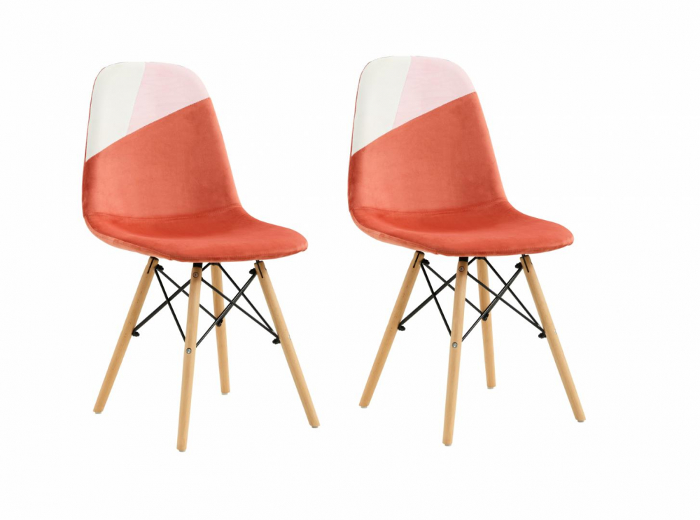 SET 2 SCAUNE STIL SCANDINAV - CORAL [1]