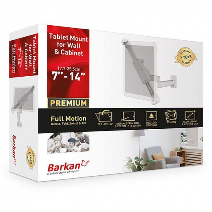 Suport tableta perete Barkan 7-14" 360Â° [4]