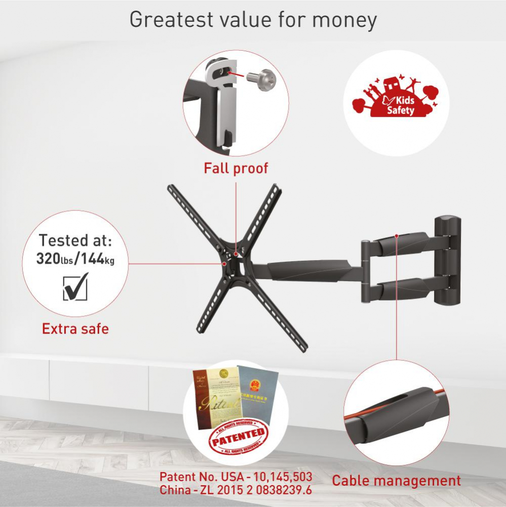 Suport TV perete Barkan FM 13-65" 36kg [6]