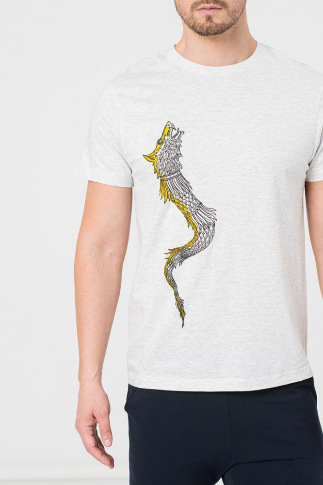 TRICOU CASUAL DRACON BARBATI LIGHT GRAY- [5]