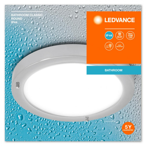 Iluminat pentru baie - BATH CLASSIC ROUND 31CM IP44 E27 CHLEDV