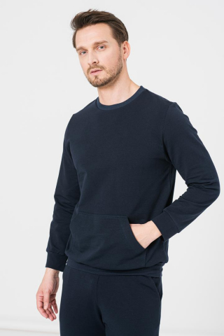 BLUZA COTON CASUAL BARBATI NAVY-M [3]