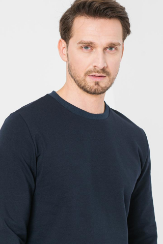 BLUZA COTON CASUAL BARBATI NAVY-M [4]