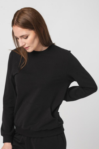 BLUZA COTON CASUAL FEMEI BLACK-L [4]