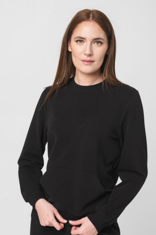 BLUZA COTON CASUAL FEMEI BLACK-XL [3]