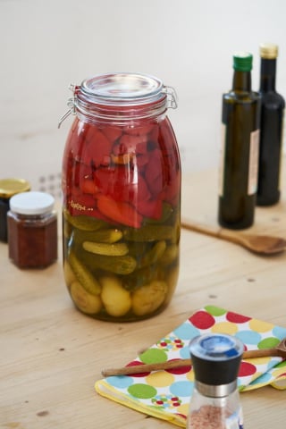 Produse - BORCAN DEPOZITARE STICLA CU CAPAC,5 L