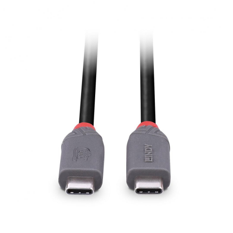 Cablu Lindy 0.8m USB4 Type C 40Gbps Anth [3]
