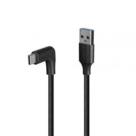 Cabluri video - Cablu Lindy USB A la C, 90Â° 1m negru