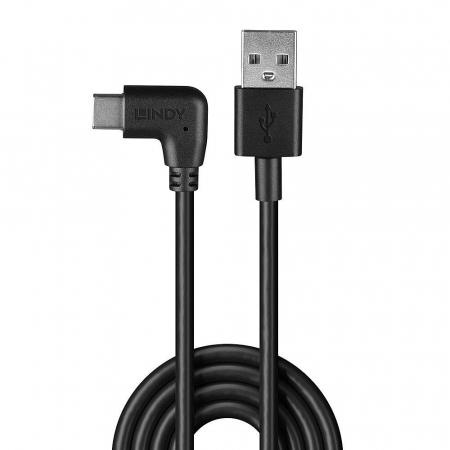 Cablu Lindy USB C 2 90Â° 1m negru [3]