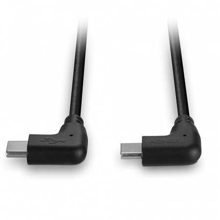 Cabluri video - Cablu Lindy USB C 2 x 90Â° 1m negru