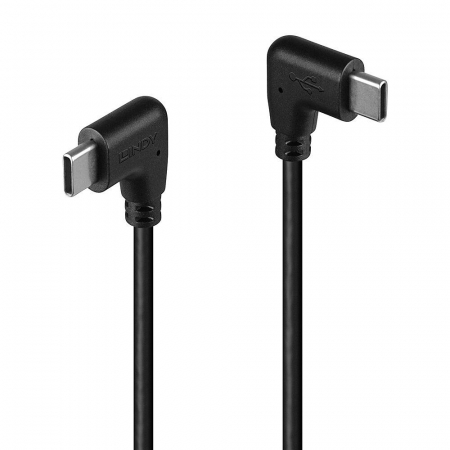 Cablu Lindy USB C 2 x 90Â° 1m negru [2]