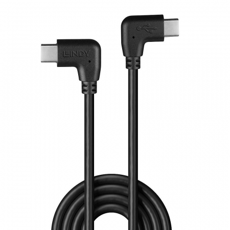 Cablu Lindy USB C 2 x 90Â° 1m negru [1]