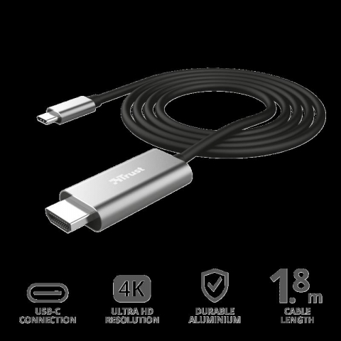 Cablu Trust Calyx USB-C - HDMI, negru [1]