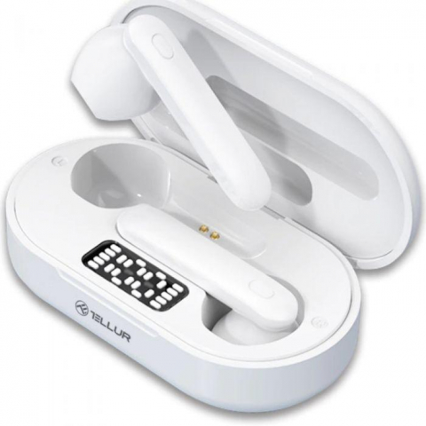 Casti audio - Casti Bluetooth Tellur Flip TWS, alb