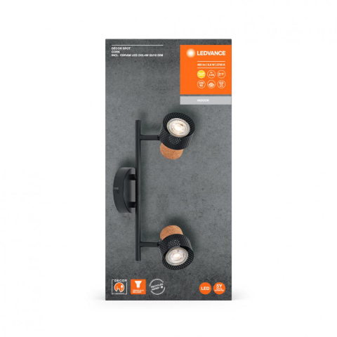 Spoturi aplicate - DECOR SPOT CORK 2X3.4W 927 GU10 BK LEDV