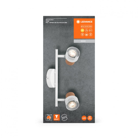 DECOR SPOT CORK 2X3.4W 927 GU10 WT LEDV [0]