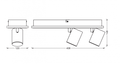 DECOR SPOT MARS 408MM 29W SEL BK LEDV [2]