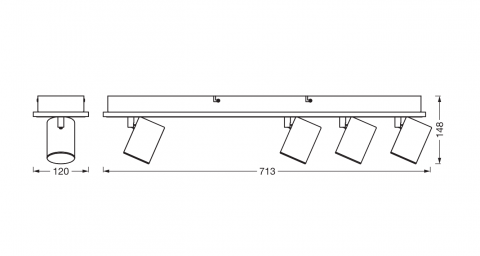 DECOR SPOT MARS 713MM 58.5W SEL WT LEDV [2]