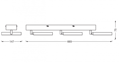 DECOR SPOT SATURN W 666MM 29W CCTBKLEDV [1]