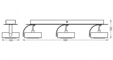 DECOR SPOT VENUS 500MM 16W 830 BK LEDV [2]