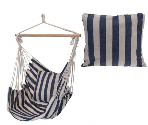 Produse - HAMAC SUSPENDAT+PERNA ALBASTRU100x120CM