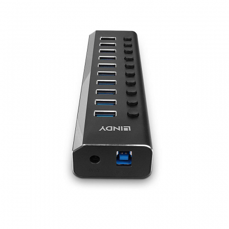 Hub-uri USB - Hub Lindy 10 Port USB 3.0 buton On/Off