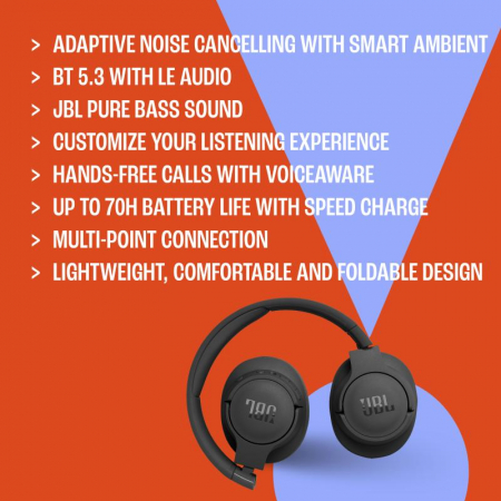 JBL Tune 770NC Over Ear Headphones White [9]